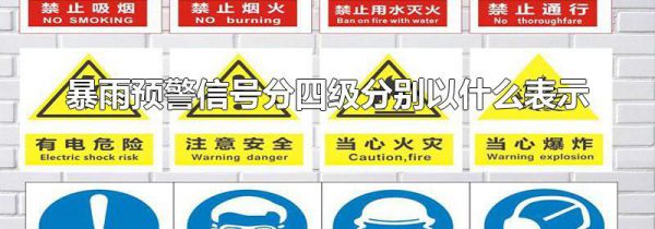 暴雨预警信号分四级分别以什么表示