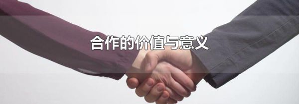 合作的价值与意义