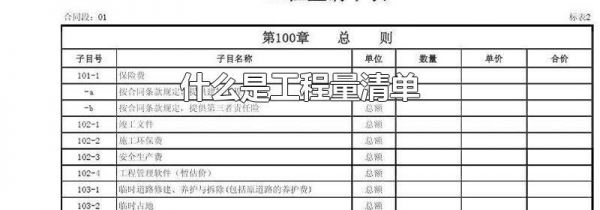 什么是工程量清单