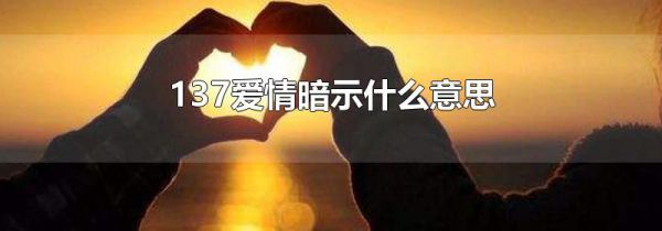 137爱情暗示什么意思