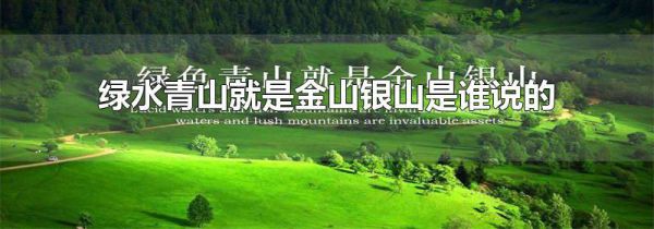 绿水青山就是金山银山是谁说的