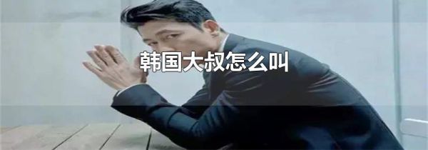 韩国大叔怎么叫