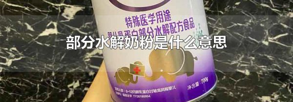 部分水解奶粉是什么意思