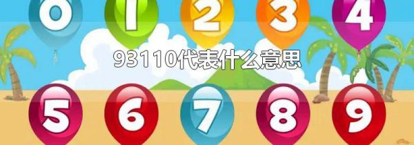 93110代表什么意思
