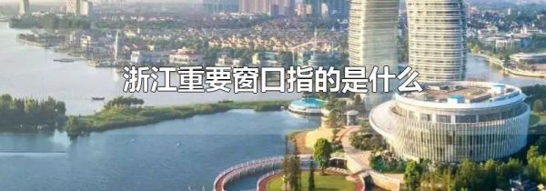 浙江重要窗口指的是什么