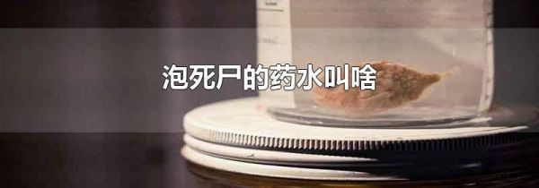 泡死尸的药水叫啥
