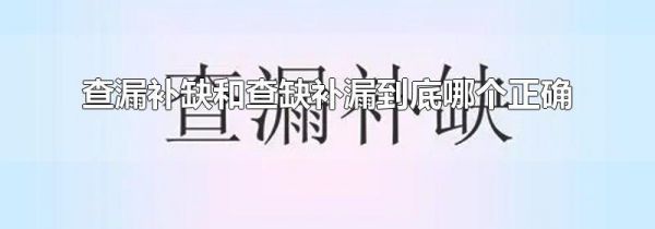 查漏补缺和查缺补漏到底哪个正确