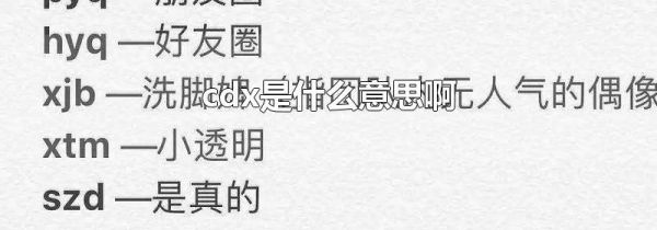 cdx是什么意思啊