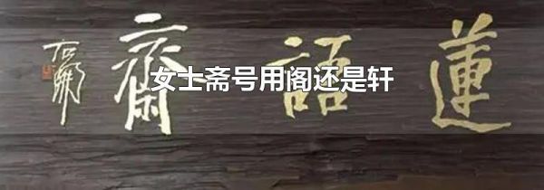 女士斋号用阁还是轩