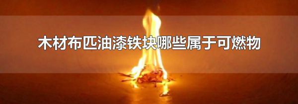 木材布匹油漆铁块哪些属于可燃物