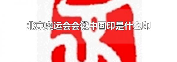 北京奥运会会徽中国印是什么印