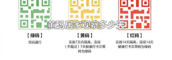 黄码居家观察多少天