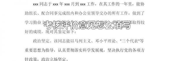 考核评价意见怎么填写