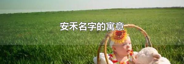 安禾名字的寓意