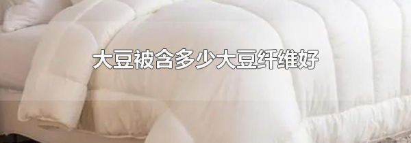 大豆被含多少大豆纤维好