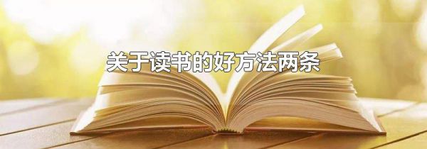 关于读书的好方法两条