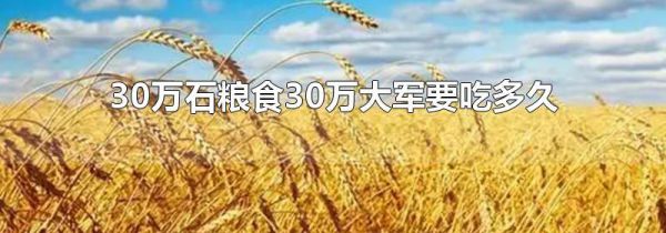30万石粮食30万大军要吃多久