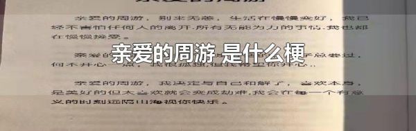 亲爱的周游 是什么梗