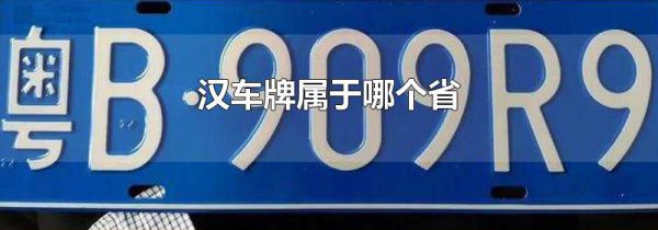 汉车牌属于哪个省