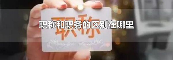 职称和职务的区别在哪里