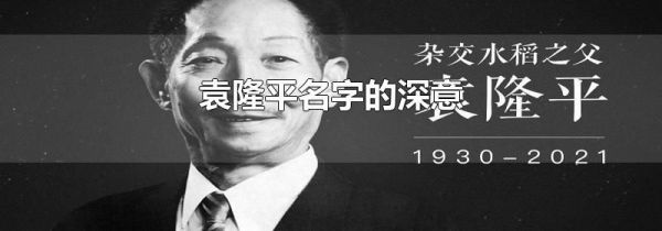 袁隆平名字的深意