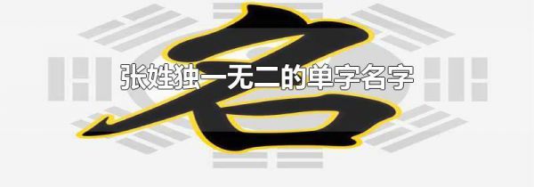 张姓独一无二的单字名字