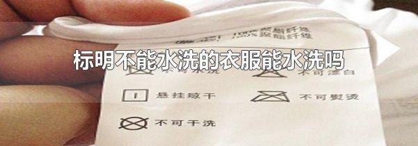标明不能水洗的衣服能水洗吗