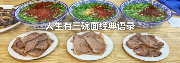 人生有三碗面经典语录