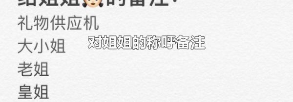 对姐姐的称呼备注