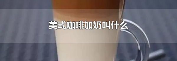 美式咖啡加奶叫什么