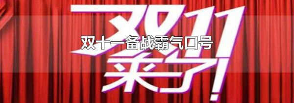 双十一备战霸气口号