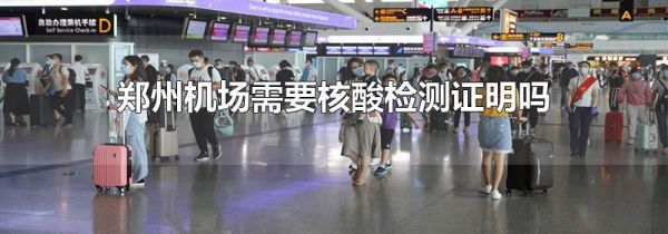 郑州机场需要核酸检测证明吗