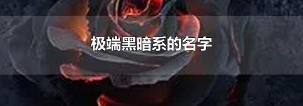 极端黑暗系的名字