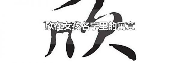 欣在女孩名字里的寓意