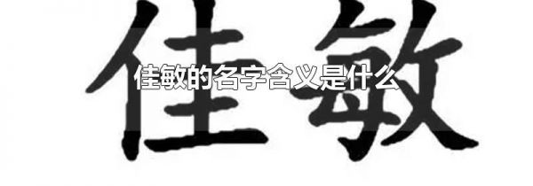 佳敏的名字含义是什么