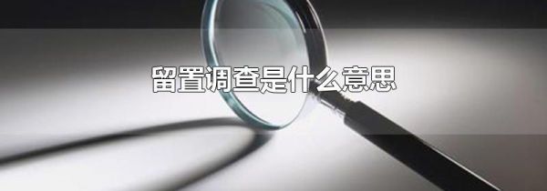 留置调查是什么意思