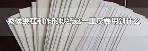 蔡侯纸在制作时抄纸这一工序要用到什么
