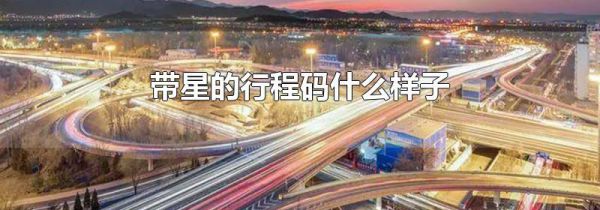 带星的行程码什么样子
