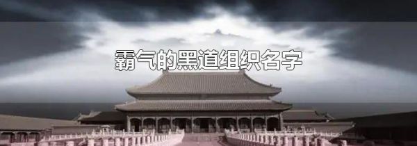 霸气的黑道组织名字