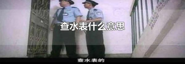 查水表什么意思