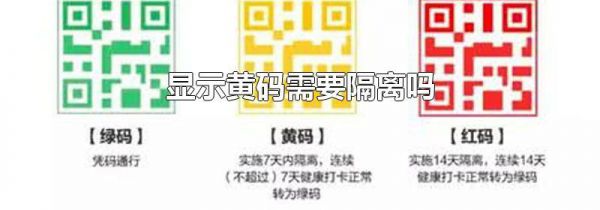 显示黄码需要隔离吗