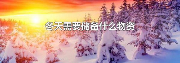 冬天需要储备什么物资