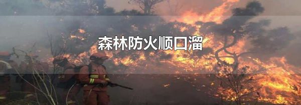 森林防火顺口溜