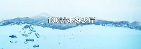 100升水多少斤