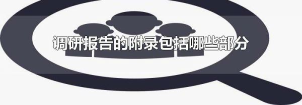 调研报告的附录包括哪些部分