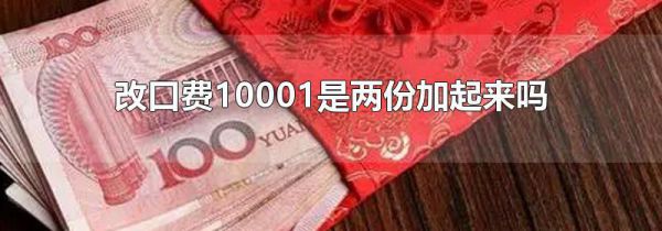 改口费10001是两份加起来吗
