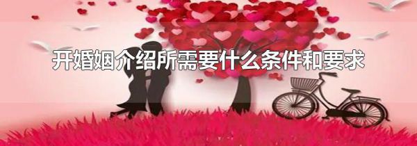 开婚姻介绍所需要什么条件和要求