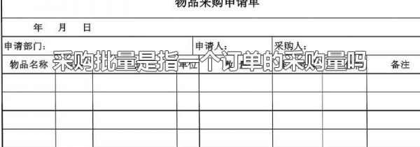 采购批量是指一个订单的采购量吗
