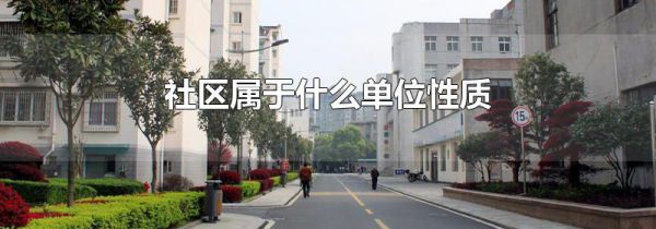 社区属于什么单位性质