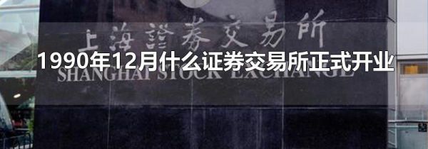 1990年12月什么证券交易所正式开业